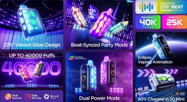 Vozol Rave 40K Blue Razz Ice in Dubai, UAE | Vapesmokezone